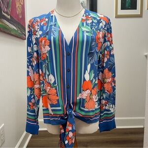 Anthropologie Maeve Scarf Printed Blouse size Medium